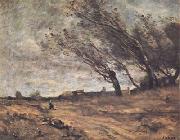 Jean Baptiste Camille  Corot Le coup de vent (mk11) oil painting artist